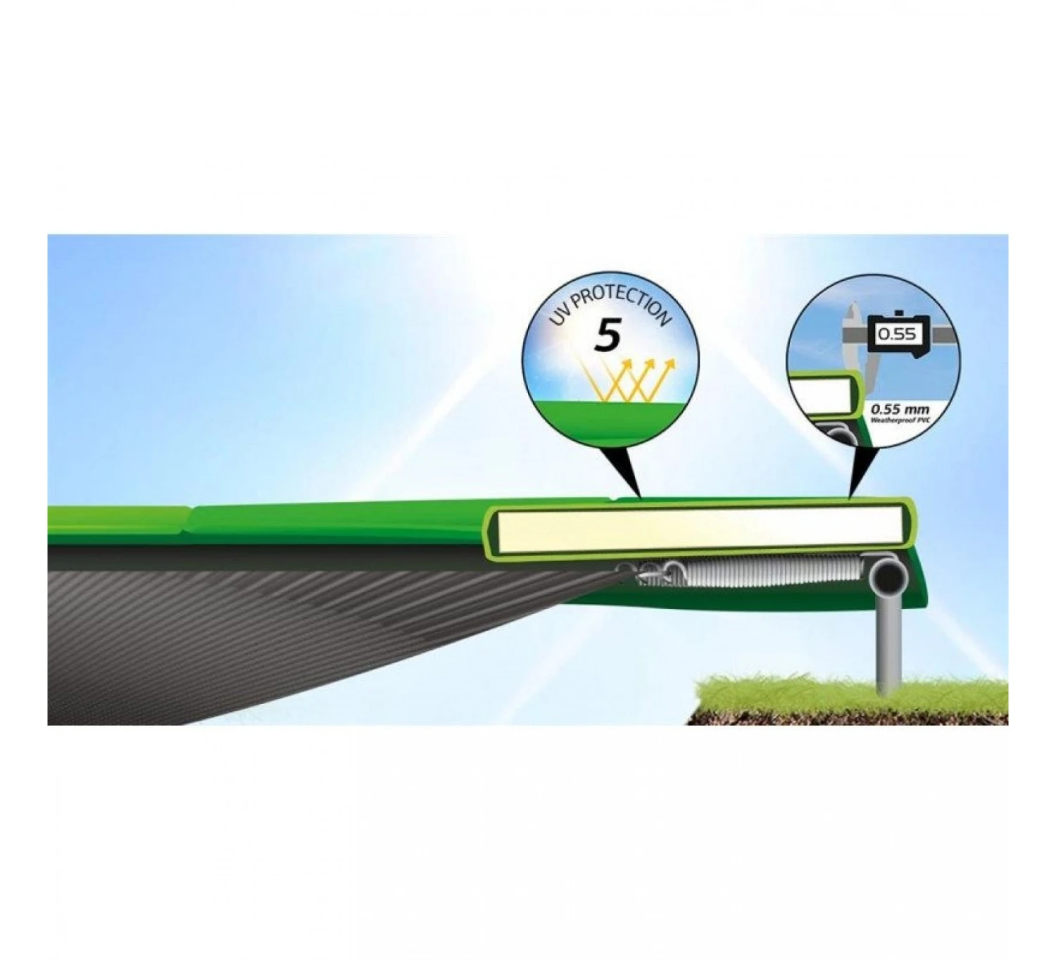 Berg Champion Inground 380 Trampoline - Grijs - Afbeelding 5