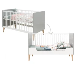 Bedbank Emma 70x140 Wit/grijs