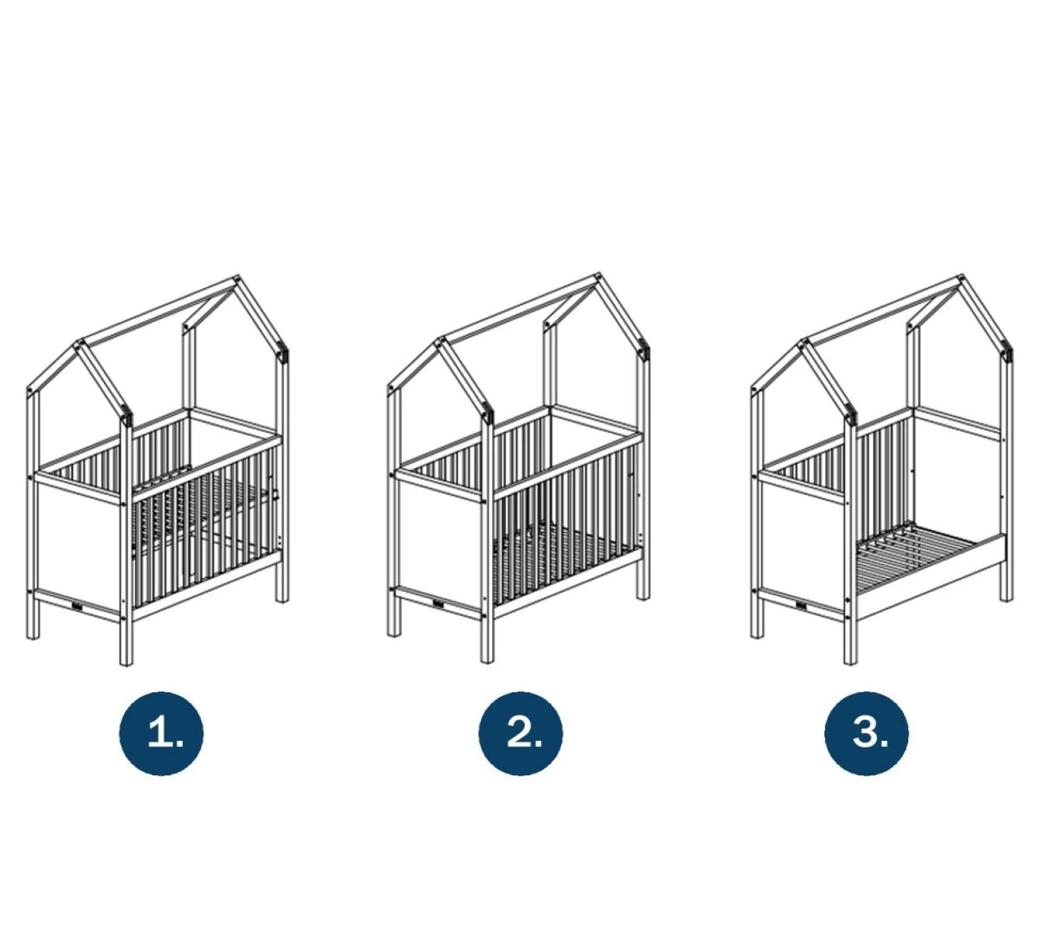 My First House Bedbank 60x120 - Mat Zwart - Afbeelding 4
