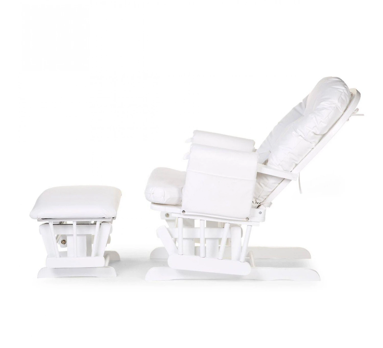 Childhome Gliding Chair Rond Beuk - Wit + Voetenbank - Afbeelding 2