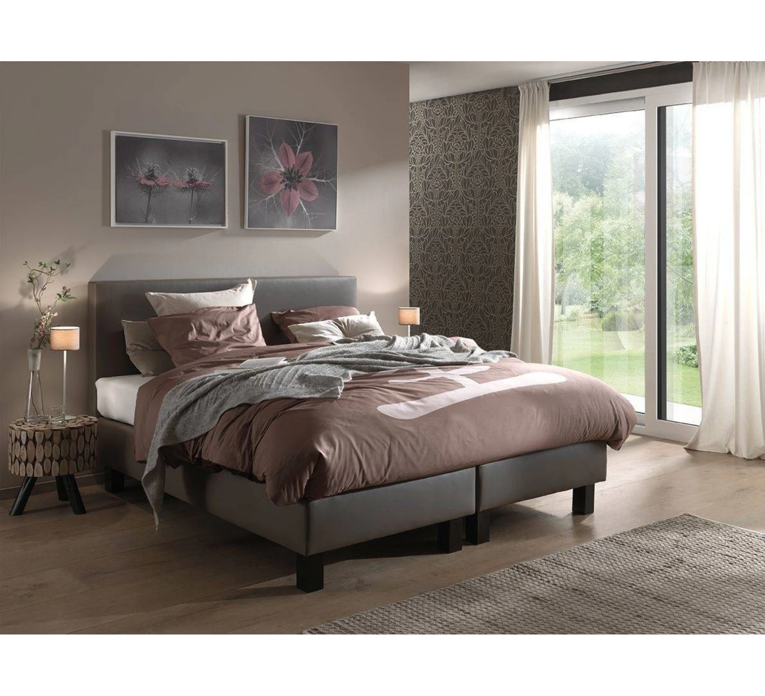 Boxspringset Comfort 90x200 - Grijs - Afbeelding 2