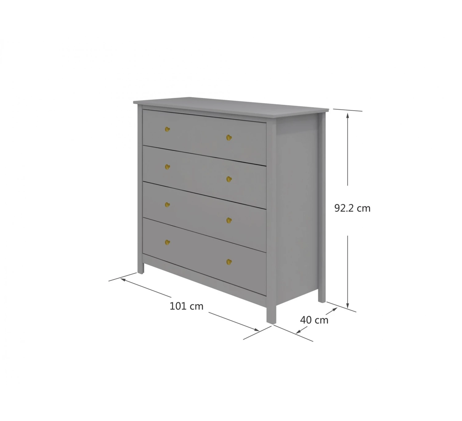 Commode Luna 4-Laden - Grey - Afbeelding 4