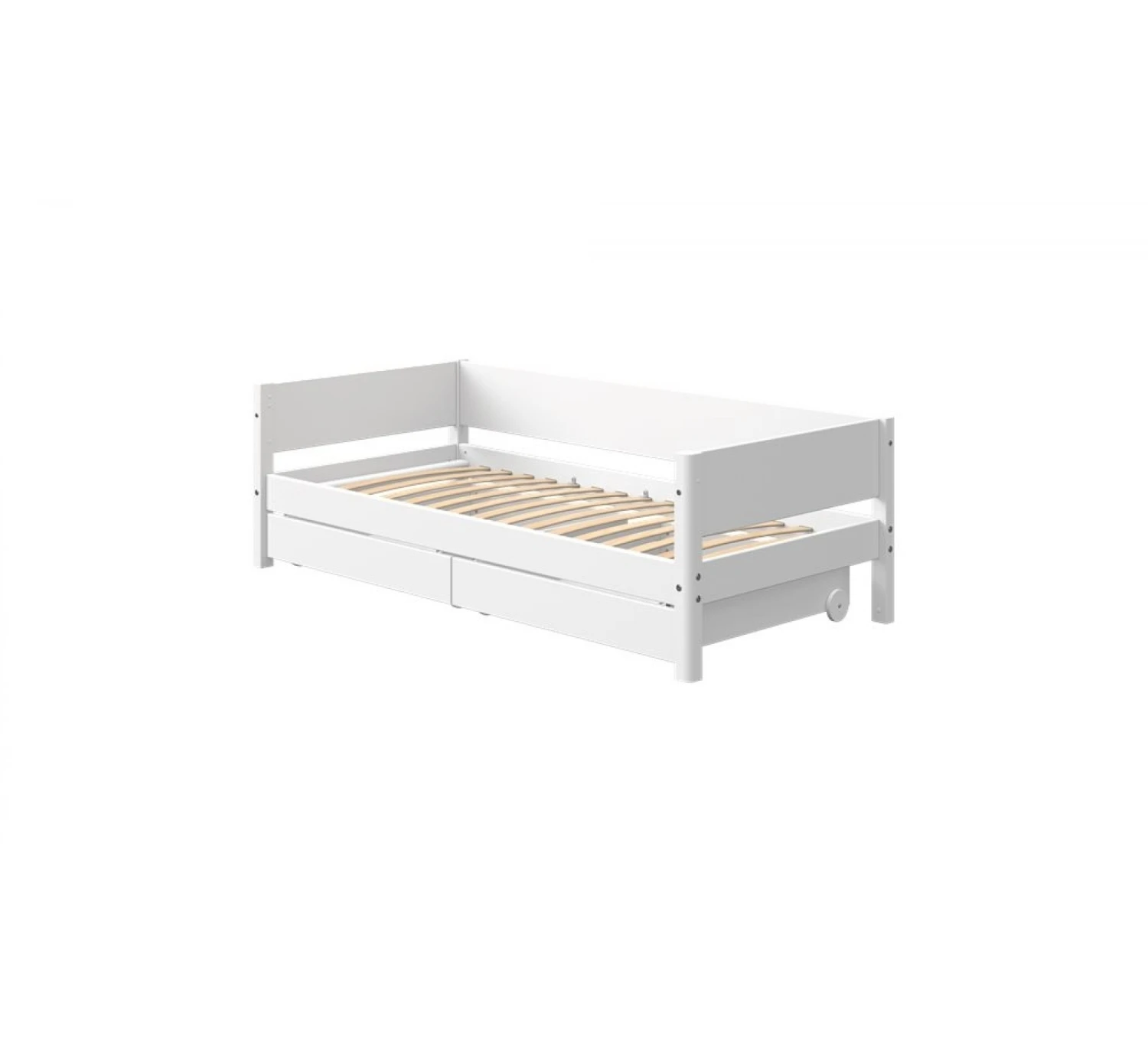 White Bedbank Met Lades 90x190
