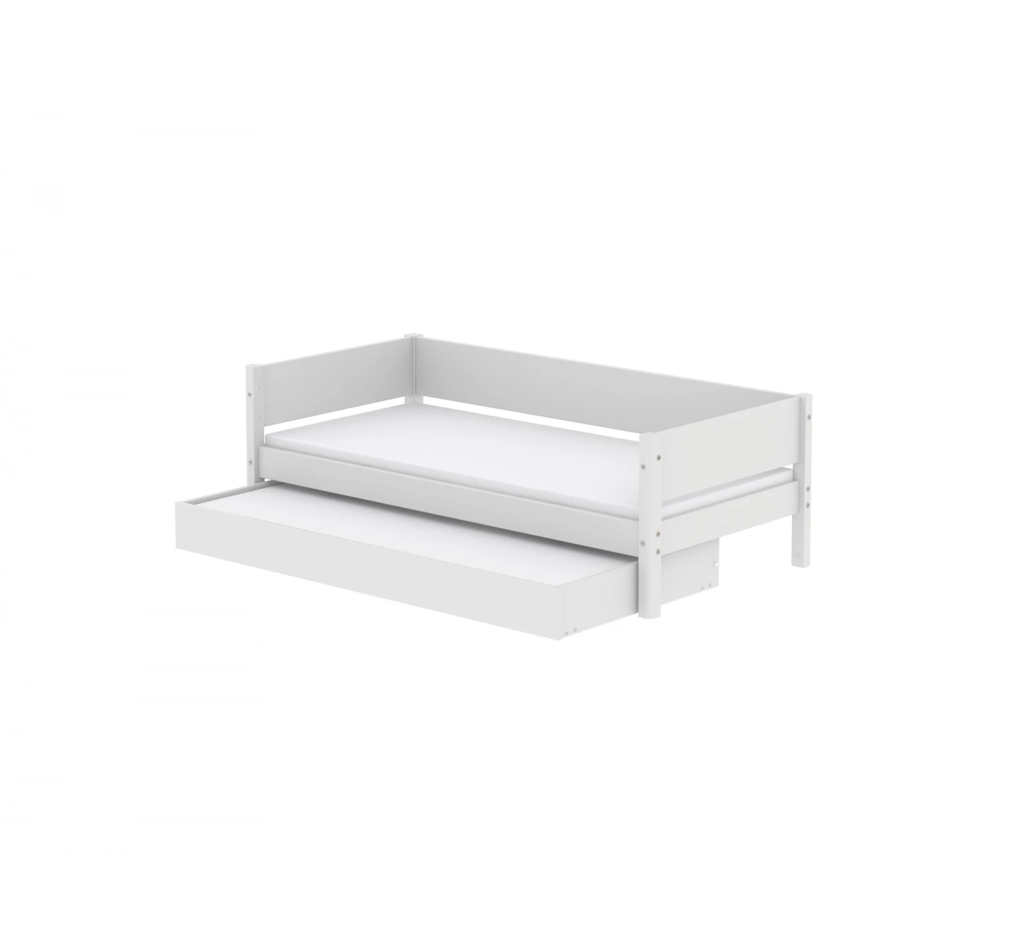 White Daybed Met Logeerbed Wit 190cm