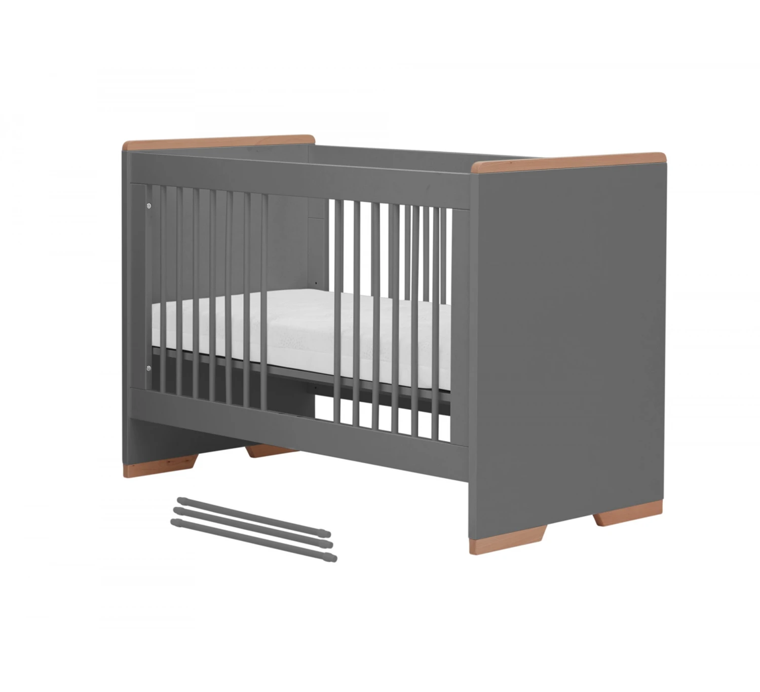 Snap Ledikant 60x120cm - Dark Grey - Afbeelding 2