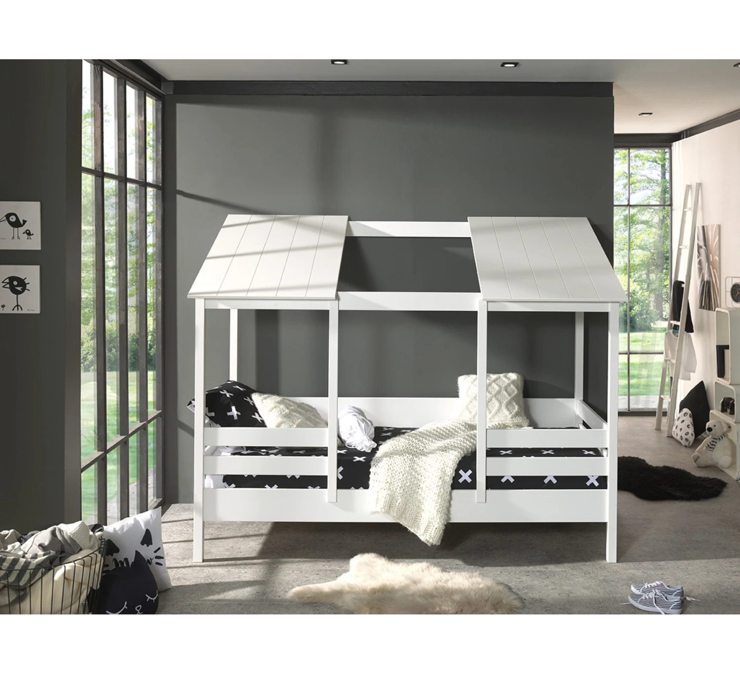 Huisbed Wit Dak 90x200 - Afbeelding 2