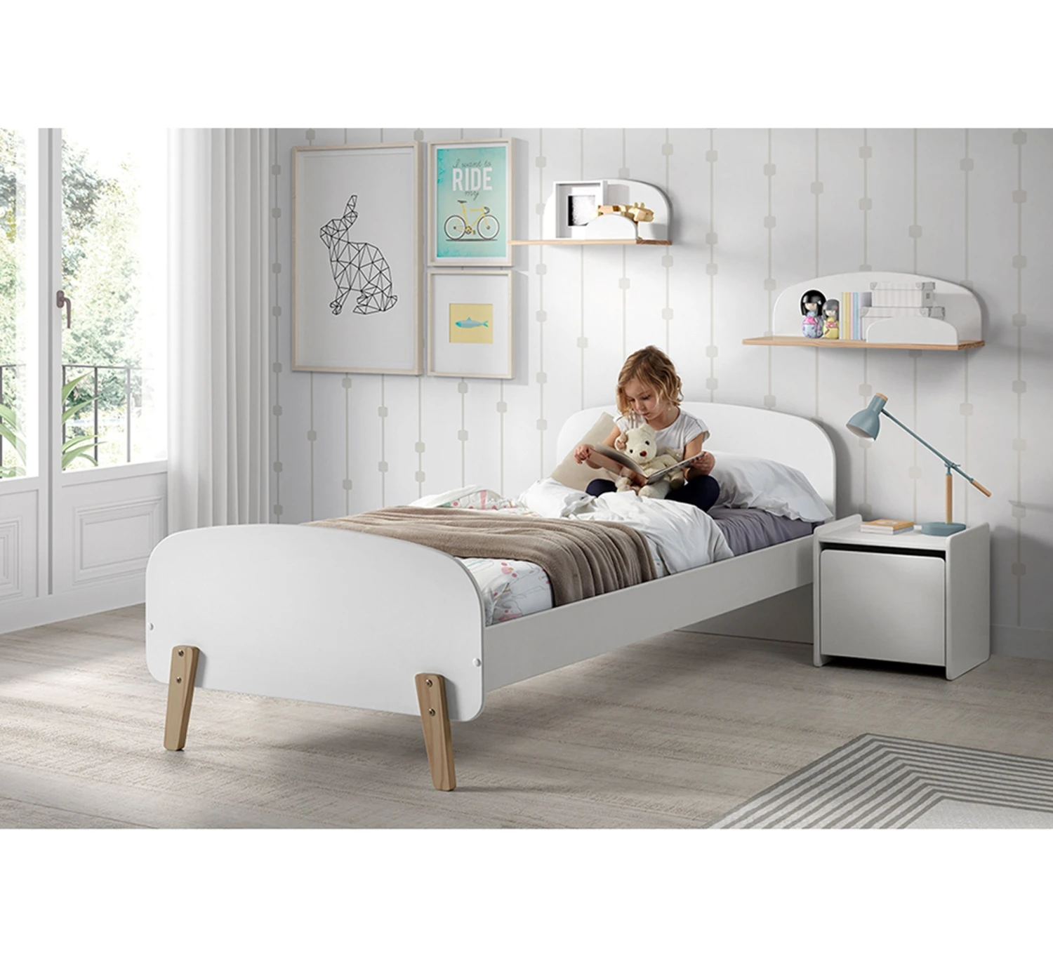 Kiddy Bed 90x200 - Satin White - Afbeelding 2